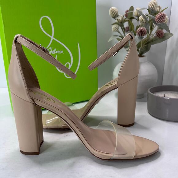 Sam Edelman Yaro Ankle Strap Block Heel Sandal Buckle Almond Women's 11 M - Picture 5 of 10